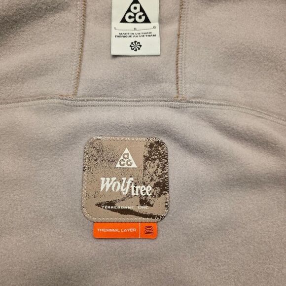 Nike ACG Wolf Tree Full-Zip Hooded Mid Layer Jacket Beige Grey HJ2458-297 Men L - Picture 5 of 6